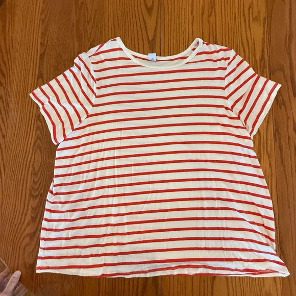 Old Navy Tops - Old Navy Red and White Striped T-Shirt